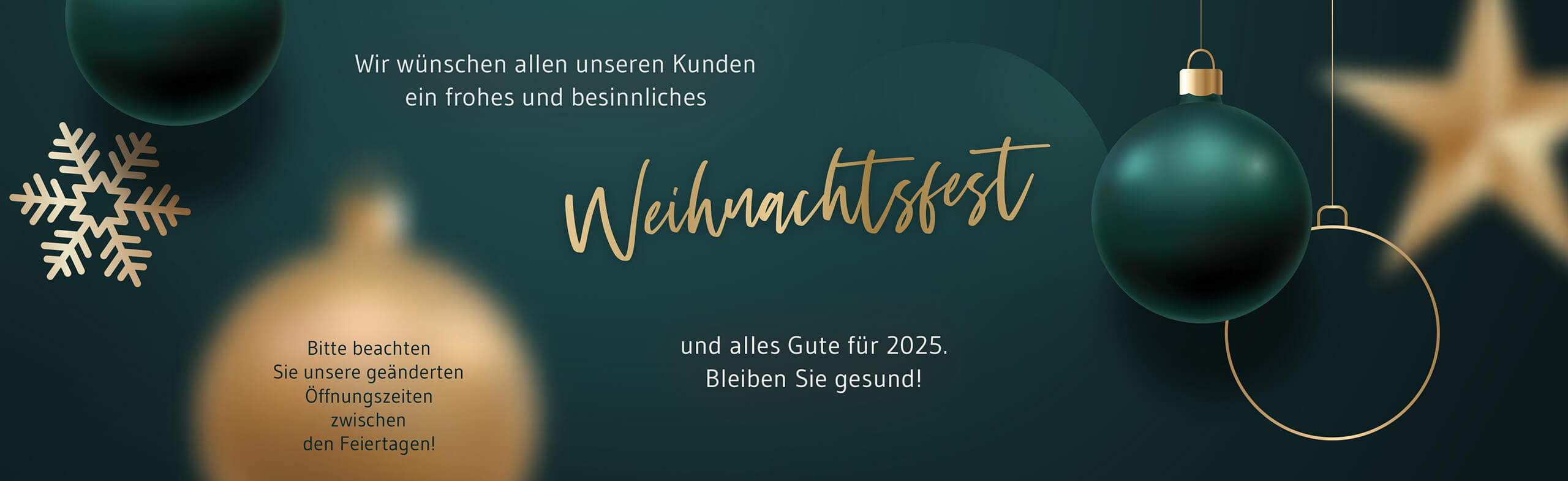 Wir wünschen Ihnen ein schönes Weihnachtsfest